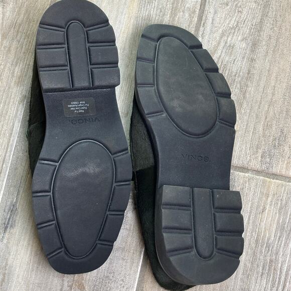 VINCE Robin Lug Loafer Chunky Square Toe Calf Hair Olive Green 10 NEW - Picture 4 of 5